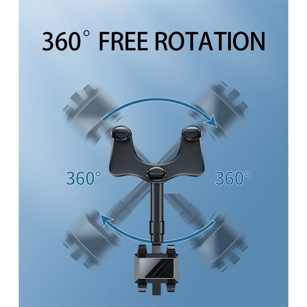 Turcee Car Mearview Mirror Bracket,360°Rotatable And Retractable Car Phone Holder,For Iphone And All Smartphones