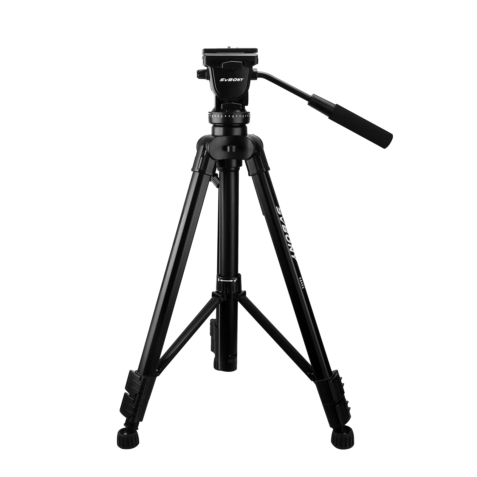 Svbony Sa402 Tripod, Fluid Head Aluminum Travel Tripod With 1/4 Inch Quick Shoe Plate For Spotting Scope And Digital Slr Dslr Cameras Camcorder, Load Up To 13.2 Pounds