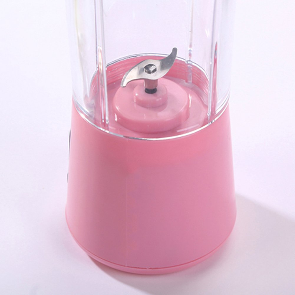 Fellibay Hofumix Fruit Juicer Rechargeable Portable Juice Blender Breakfast Smoothie Maker Cup Fruit Mixing Machine Mini Protein Shake Maker Electric Mixer Cup With Usb Charging Cable (Pink)