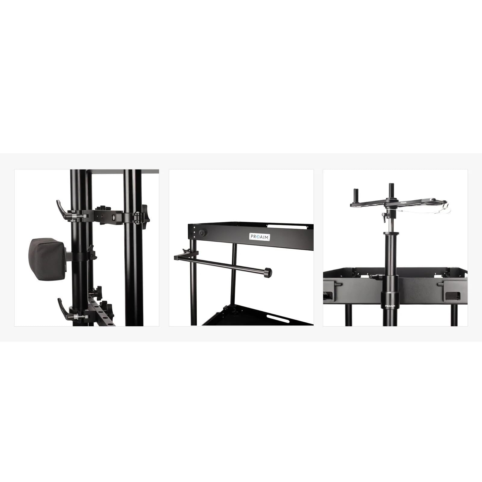 Proaim Steadicam System For Camera Production Carts. Supports Stabilizers, Vest & Flycam Flowline Rigs, Cnc Aluminum Made. Includes 2-Stage 1.75" Mast Riser With A 5/8" Baby Pin Adapter (Ss-Ct)