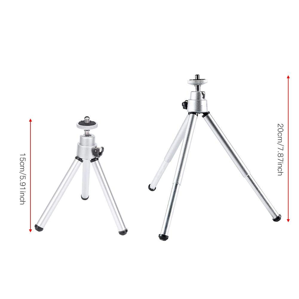 Keenso Mini Telescoping Tripod, 3Pcs Universal Foldable Aluminium Alloy Stoving Varnish Mini Anti-Shake Telescopic Tripod Telescoping Tripod Stand Monocular Telescope Camera Tripod
