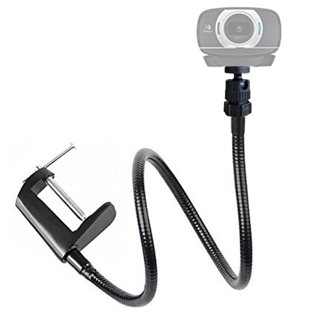 Etubby Webcam Stand Holder 27" Adjustable Gooseneck Desktop Camera Desk Clamp Mount For Logitech Webcam C925X, C922, C930E, C930, C920, C615, Etc. (1/4" Threaded)