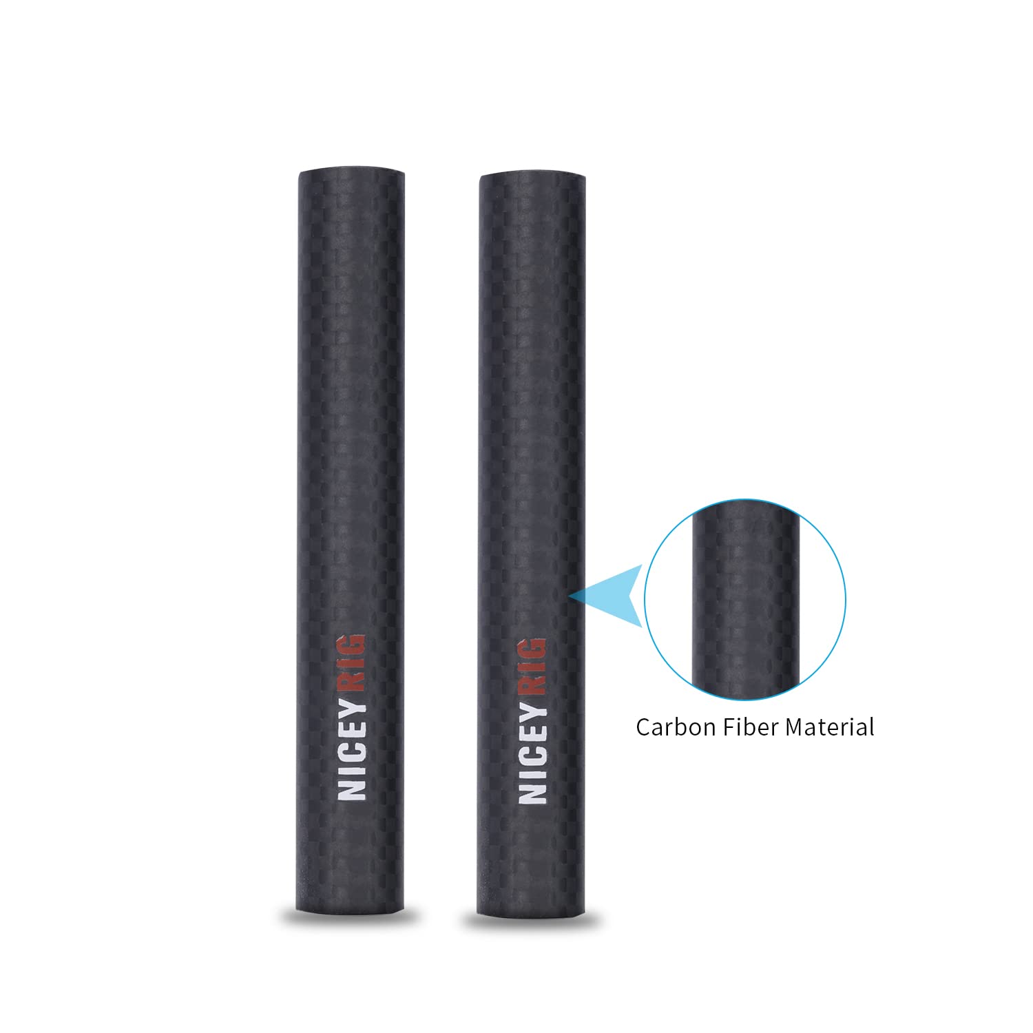 Niceyrig 15Mm Carbon Fiber Rod 4'' Short Rod For Camera Cage Rig, Top Handle, 15Mm Rail Block [Pack Of 2] - 554