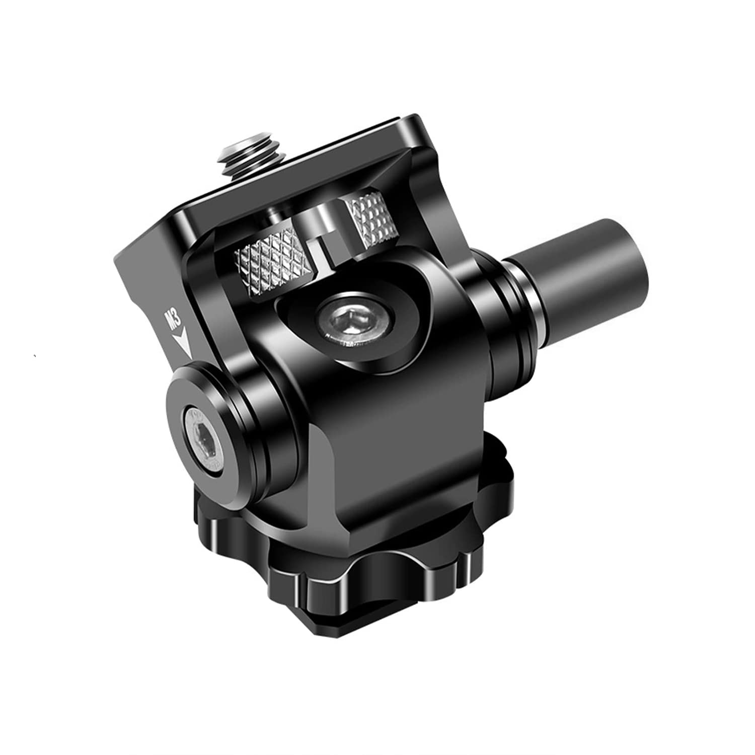 Topcine Filed Monitor Mount Holder Adapter Adjustable Swivel 360° Tilt 180° Hot Cold Shoe Monitor Mounting Bracket For Dslr Camera Cage Rig Stabilizer Compatible With Sony Canon Nikon Fujifilm Dslr