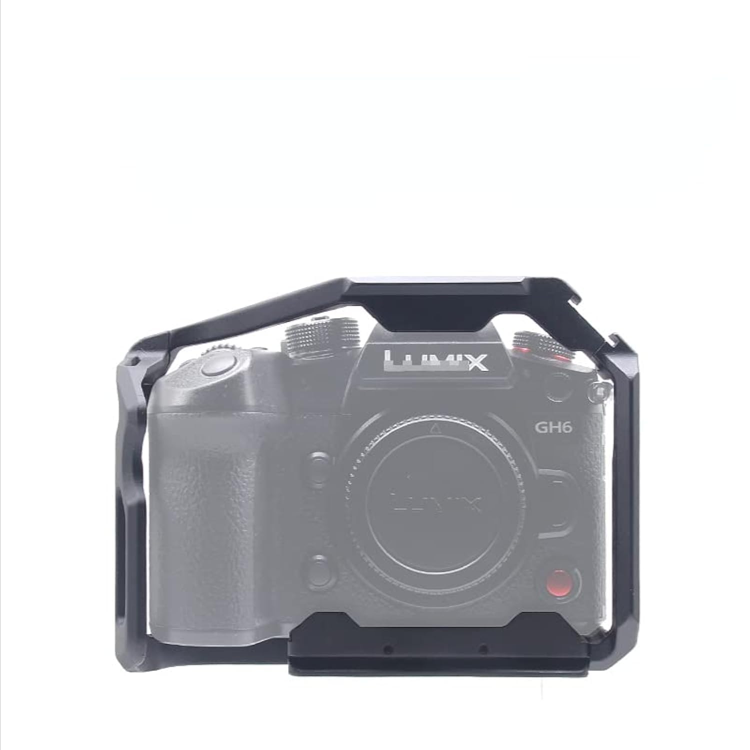 M-Remote Gh6 Aluminum Alloy Video Camera Cage For Lumix Gh6 W Cold Shoe Mount 1/4&3/8 Inch Screw Holes Full Dslr Camera Cage Rig
