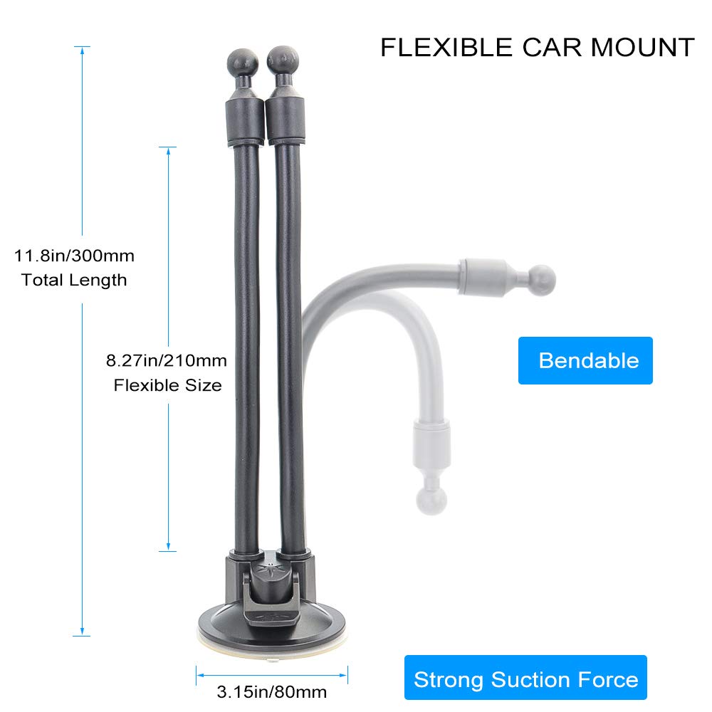 Kolasels Dual Phone Holder For Car, Phone Mount For Truck Windshield/Dashboard Compatible With Iphone 11/Xs/Xr/X/8 Plus/8/7/6, Samsung Note 10+/10/9/8/7, Htc, Lg And More 3.5-6.5 Inch Cell Phone