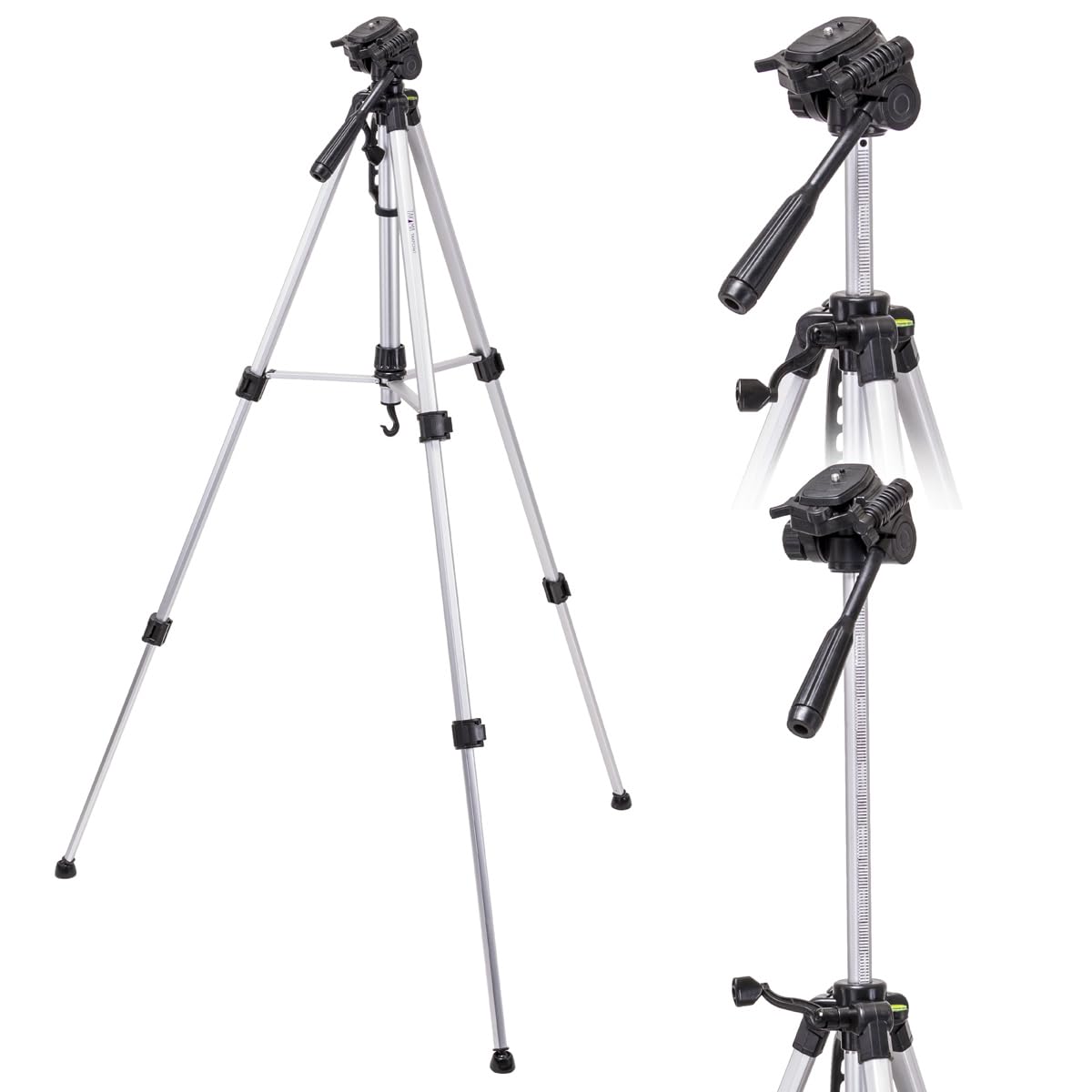 Takama Aluminum 3-Section Tripod With 3-Way Head, 58" Max Height