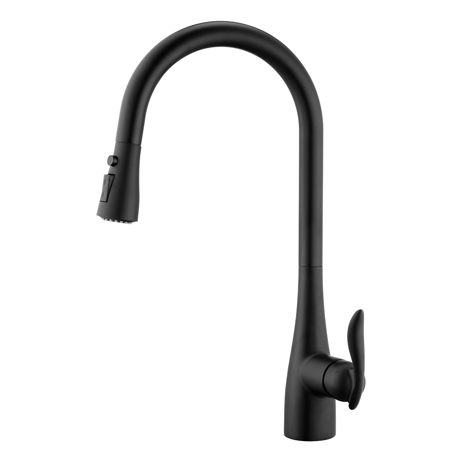 Aonebath Kitchen Faucets, Replacement For Moen Matte Black One-Handle Pulldown Kitchen Sink Faucet Featuring Power Boost For A Faster Clean, Black Kitchen Faucet With Pull Down Sprayer, 7594Bl