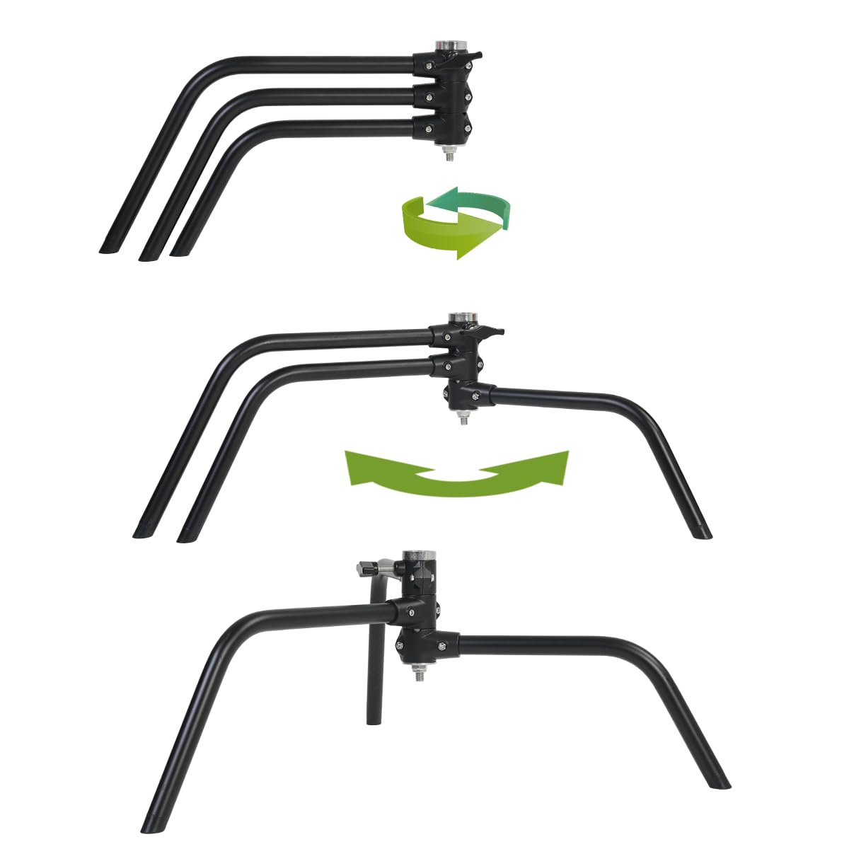 Gvm C320 C Stand Stainless Steel Heavy Duty With Boom Arm, Max Height 10.5Ft/320Cm Photography Light Stand With Holding Arm Load-Bearing 44Lb/20Kg Adjustable Stable Photography Studio Light Shooting