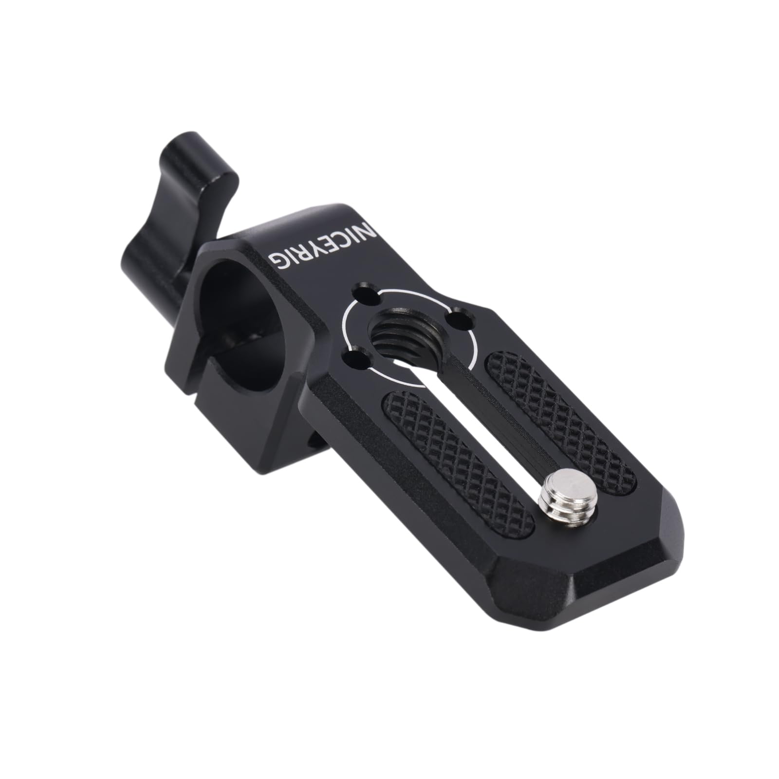 Niceyrig 15Mm Single Rod Clamp To Monitor Mount Evf Mount With Mini Plate, 3/8'' Arri Locating Hole - 596