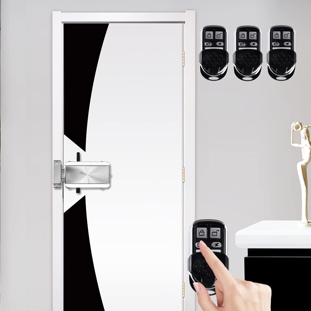 Geevorks Smart Lock,Remote Control Keyless Entry Electronic Lock With 4 Remote Control,Smart Anti-Theft Deadbolt Access Control System For Home Hotel Apartment