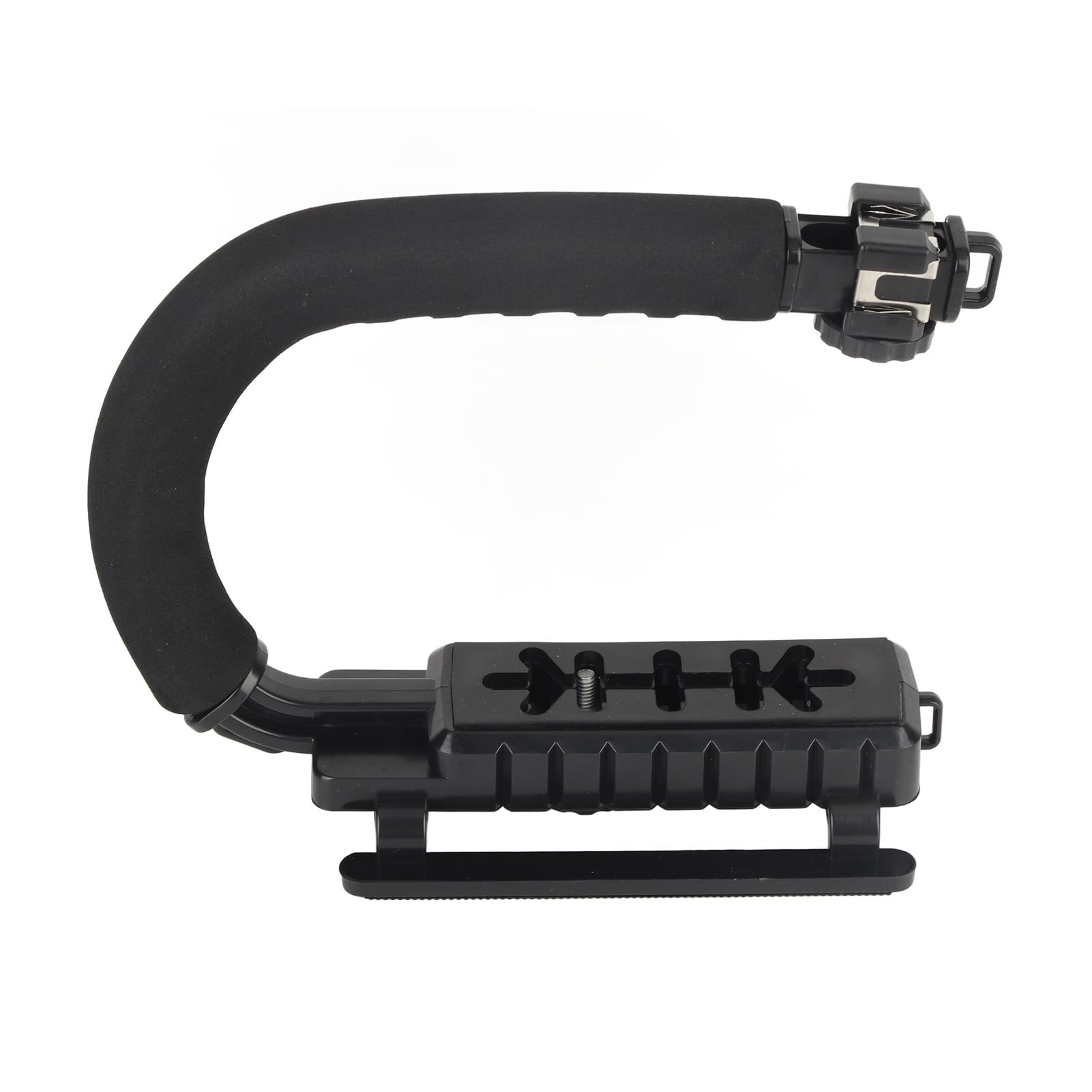 Acouto Adjustable Camera Handheld Stabilizer With 3 Hot Shoe Mounts Foldable Ushaped Ip For Video Action, Sport Cameras Abs Sponge Truction