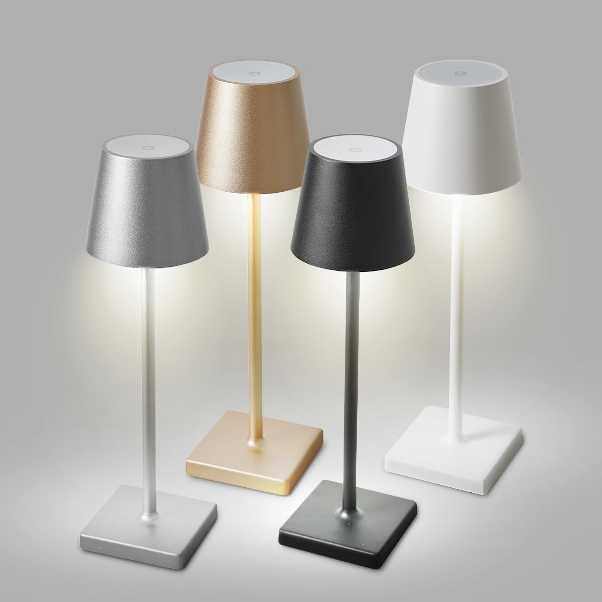 Vueeray Lighting Fixtures Ip54 Poldina Rechargeable Table Lamp,Cordless Waterproof Led Lamp,5200 Mah,Dimmable 3 Level,Indoor/Outdoor (White)