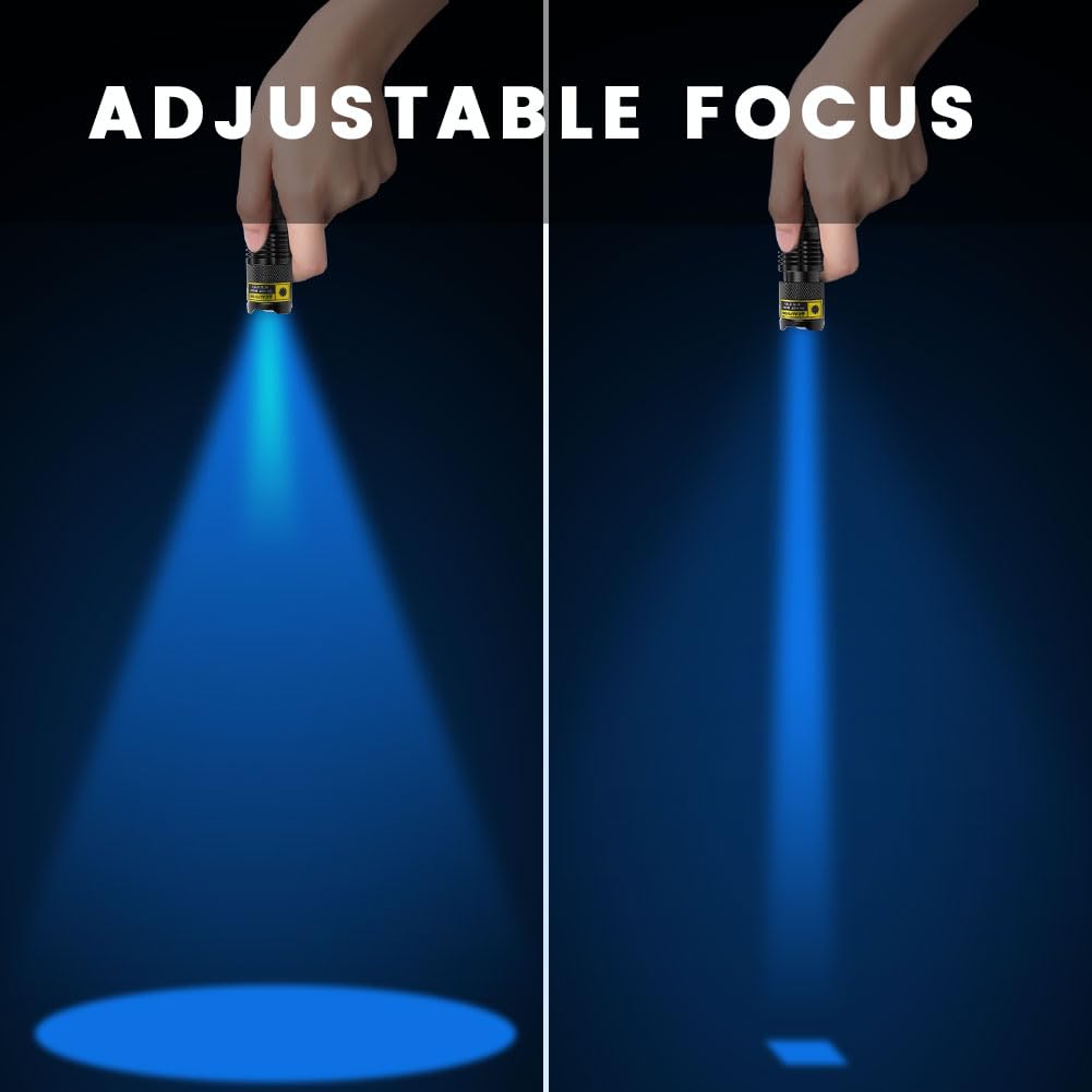 Metii Mini Uv Flashlight 365Nm - Lightweight, Portable, And Zoomable, Ideal For Detecting Anti-Counterfeiting, Fluorescent Agents, And More - Batteries Not Included