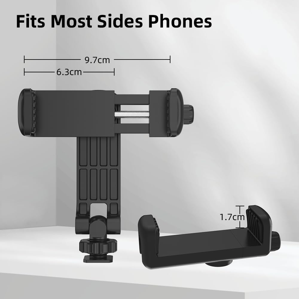 Soh Mingying Soh Camera Hot Shoe Phone Holder Tripod Mount, Flexible Phone Tripod Mount Adapter With Cold Shoe For Microphone Led Light For Iphone 16/15/14/13, Samsung Pixel Canon Nikon Dslr Camera Photography