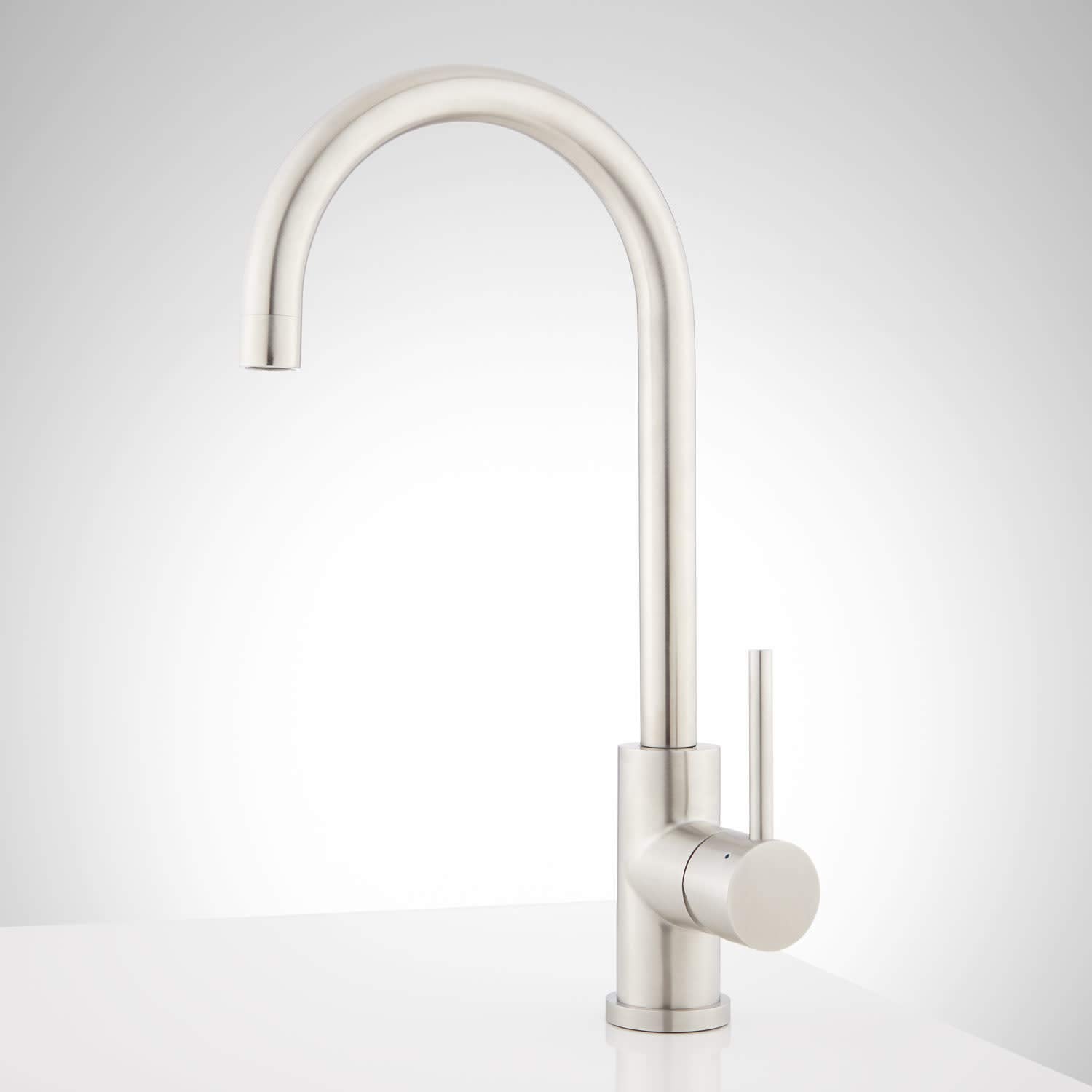 Signature Hardware 433108 Bullens Single Hole Kitchen Faucet - Satin Steel