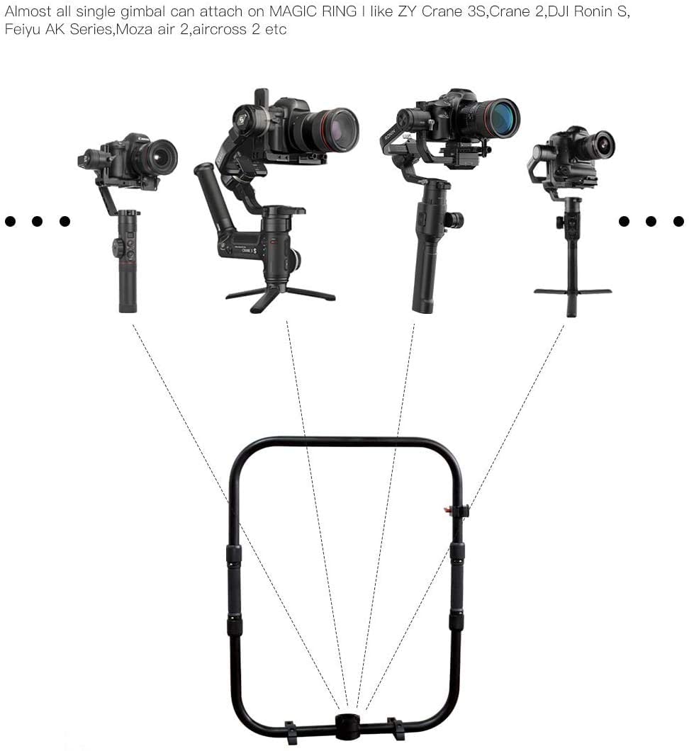 Df Digitalfoto Handheld Ring Grip,Dual Handlebar Ring With Gear Adapter Compatible With Zhiyun Crane 3S Stabilizer/Ronin S Gimbal,Etc