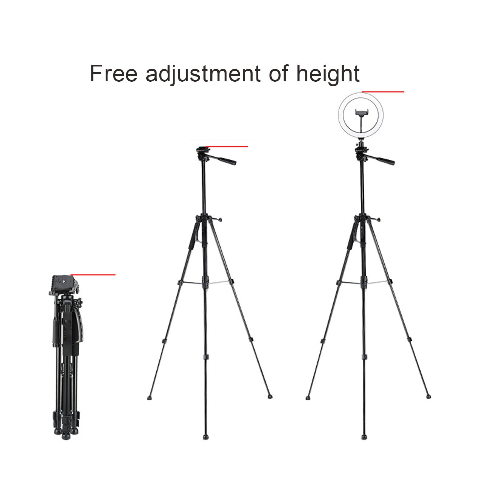 Akozon Camera Tripod Cell Phone Tripod Extendable Stand For Live Stream Makeup For Cameras Cell Phones