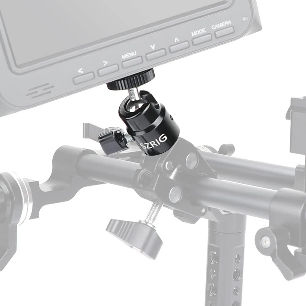 Szrig 1/4"-20 Mini Ball Head For Dslr Camera Monitor Photo Studio Accessory