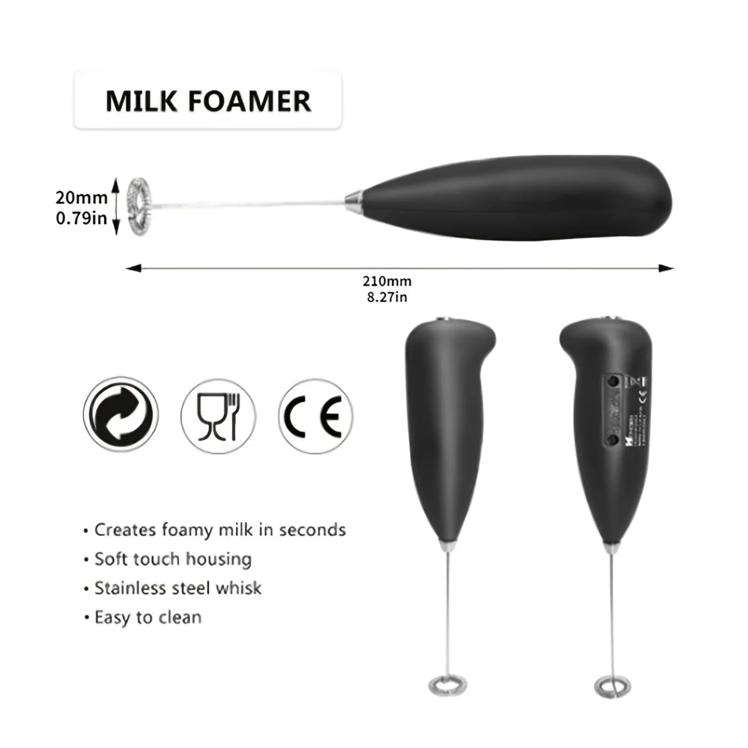 Uniqus Handheld Whisk Coffee Coffee Blender Egg Chocolate/Cappuccino Mini Portable Blender Kitchen Blender Tool