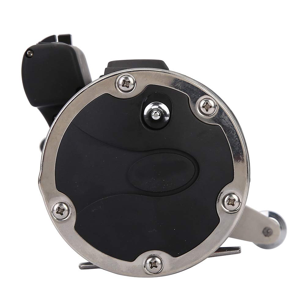 Keenso Black Troll Seawater Reel Drum Fishing Reel Wheel, Tr345 Troll Reel With Line Counter