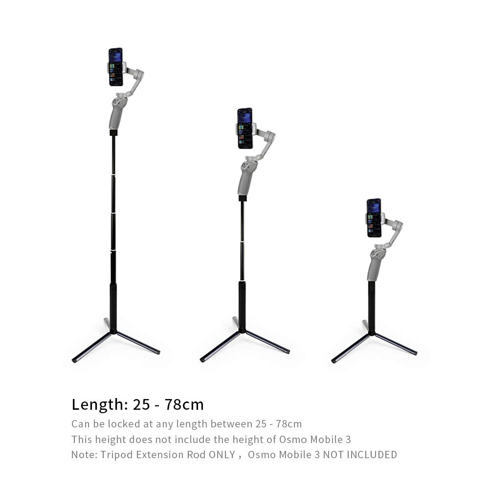 Maxcam Selfie Stick Tripod Extension Rod For Dji Om 5 4 / Osmo Mobile 6 3 2 / Zhiyun, Aluminum Alloy Extension Rod + Aluminum Alloy Tripod. (Dji Osmo Mobile And Mobile Phone Not Included)