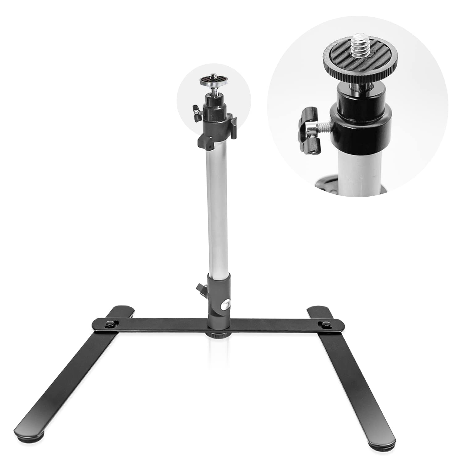 Ls Limo Studio Limostudio Limostudio Table Top Smartphone, Cellphone Holder Stand, 17 Inch Height & Adjustable, Mini Ball Head Angle Control, Stable Base With Efficient Space Use Between Legs, Multi Purpose Tabletop, Agg2934
