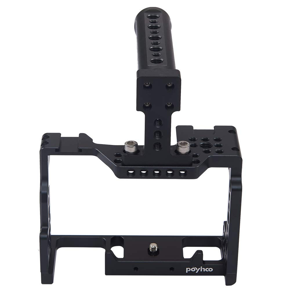 Poyinco Camera Cage Kit For Sony A7 Ii/A7 Iii/A7 Sii/A7M3/A7 Rii/A7 Riii With Cold Shoe Mounts，Top Handle，Threaded Holes For Professional