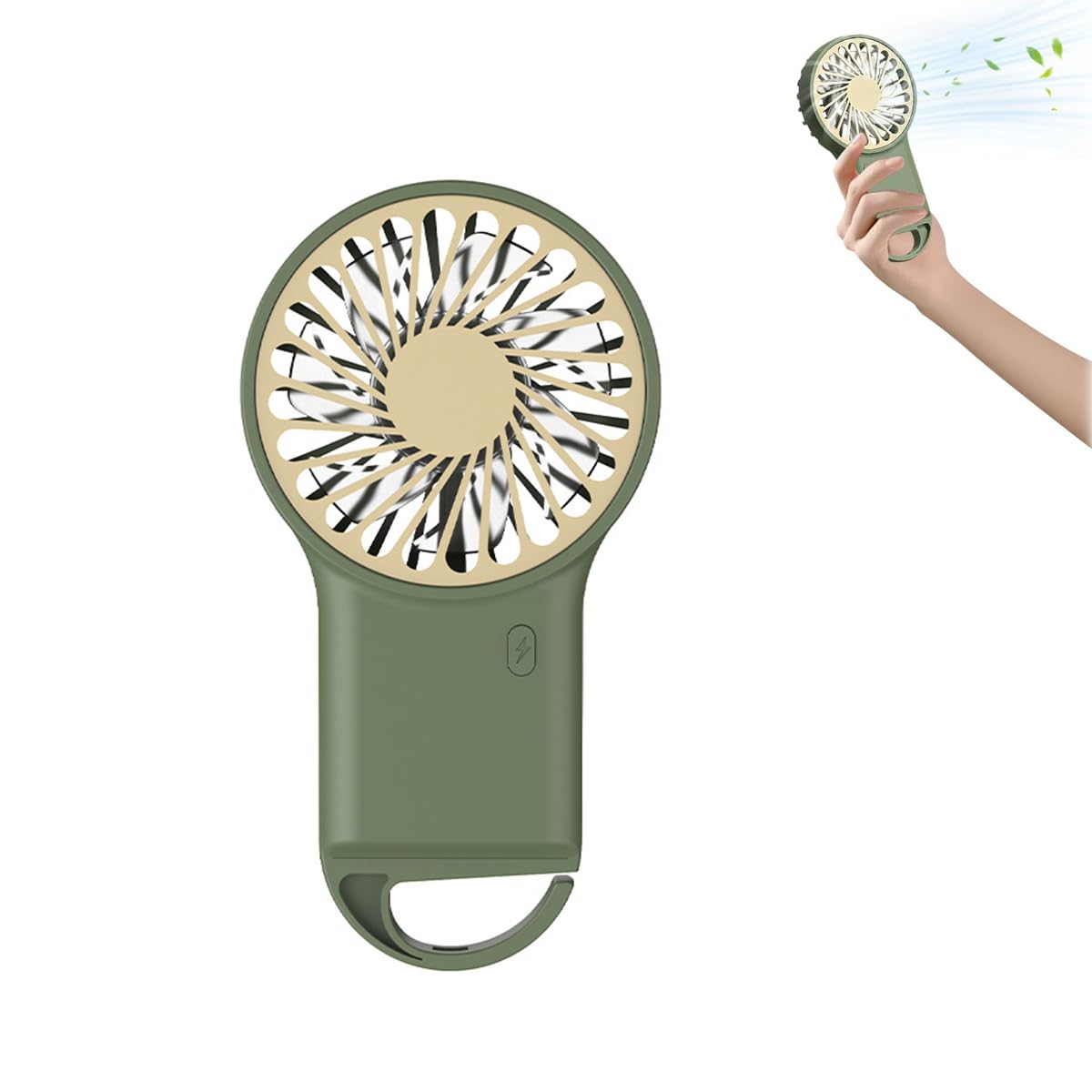 Personal Fans Mini Handheld Fan,Portable Hand Fan With Usb Rechargeable,3 Speeds Adjustable,2 In 1 - Koospark