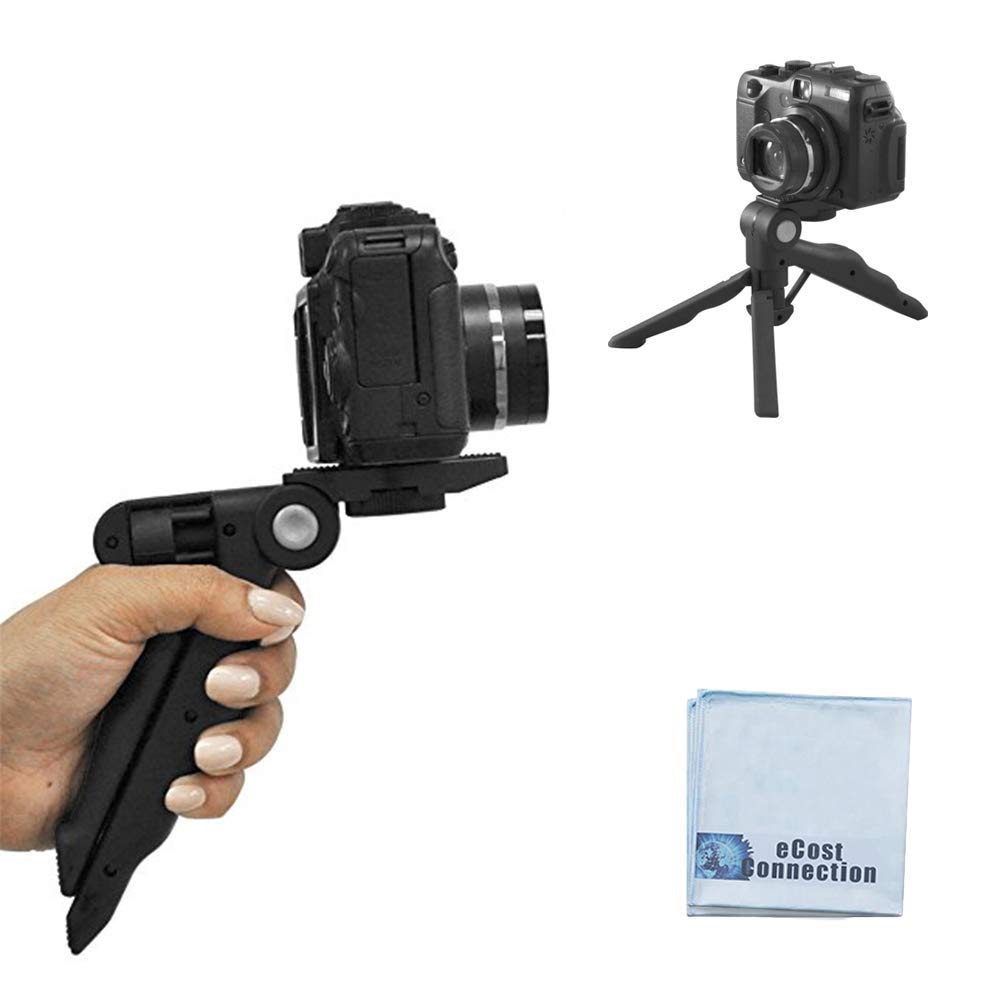 Ecostconnection 6.5" Inch Adjustable Tabletop Steady-Shot/Hand Grip Tripod For Dslr Cameras & Camcorders + Microfiber Cloth