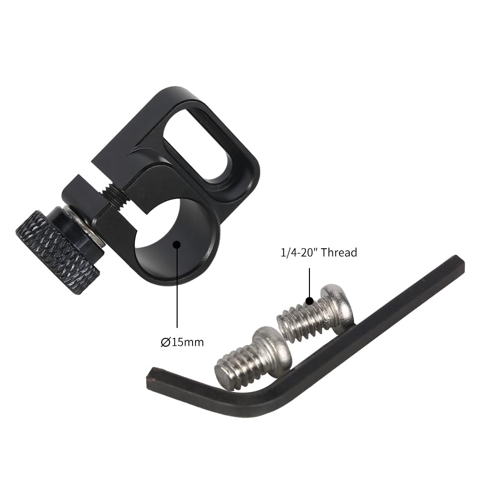 Niceyrig 15Mm Single Rod Clamp With Countersink, 15Mm Rod Rail Extension Applicable For Follow Focus Evf Mount - 473