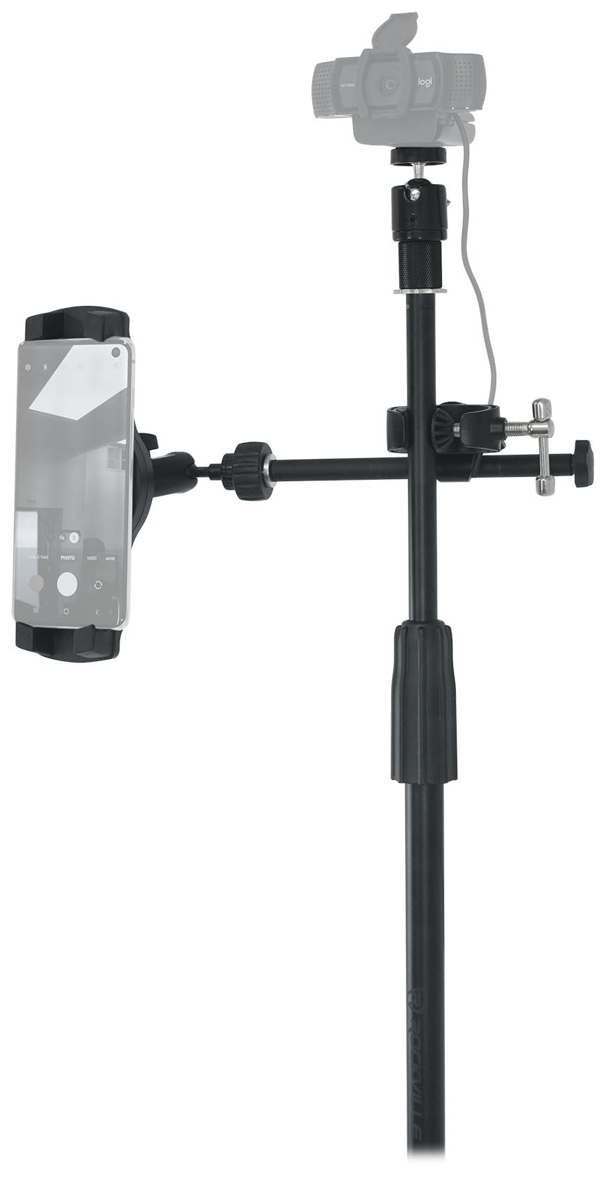 Rockville Camstand Adjustable Tripod Webcam Camera Stand, Swivel Head, Iphone/Ipad Mount, Portable, Heavy-Duty, For Streaming And Vlogging