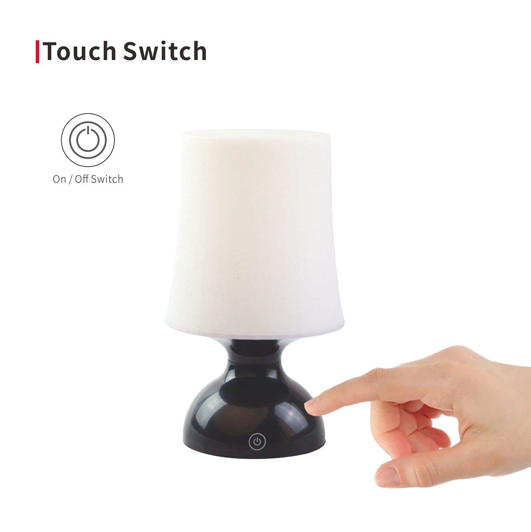 Riverlux Led Mood Light,Black And White Lamp,Nordic Style Table Lamp,Minimalist Desk Lamp,Nursery Night Light,Battery Operated Table Lamp,Children Bedside , Portable Led Lamp
