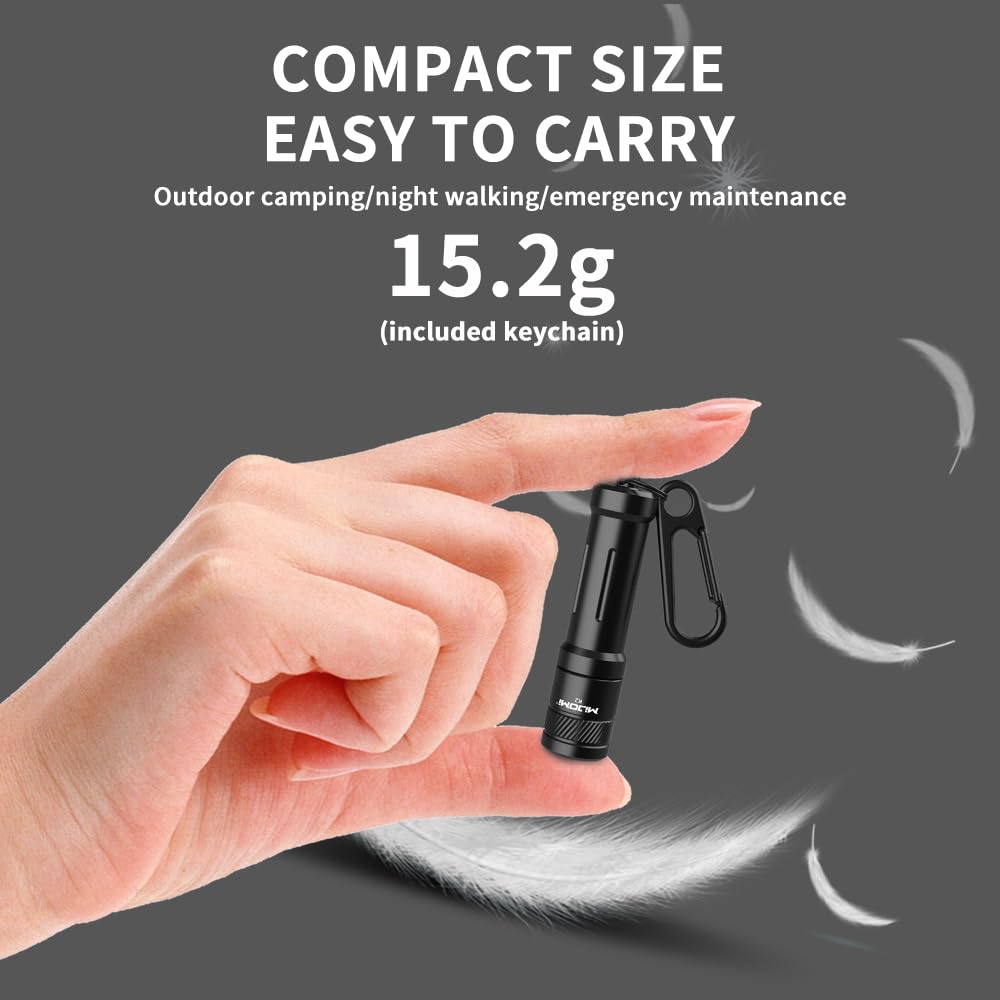 Mijomi K2 Keychain Flashlight, Small 100 Lumen Led Mini Flashlight With Aaa Battery, Pocket And Convenient, For Walking, Outdoor, Emergency