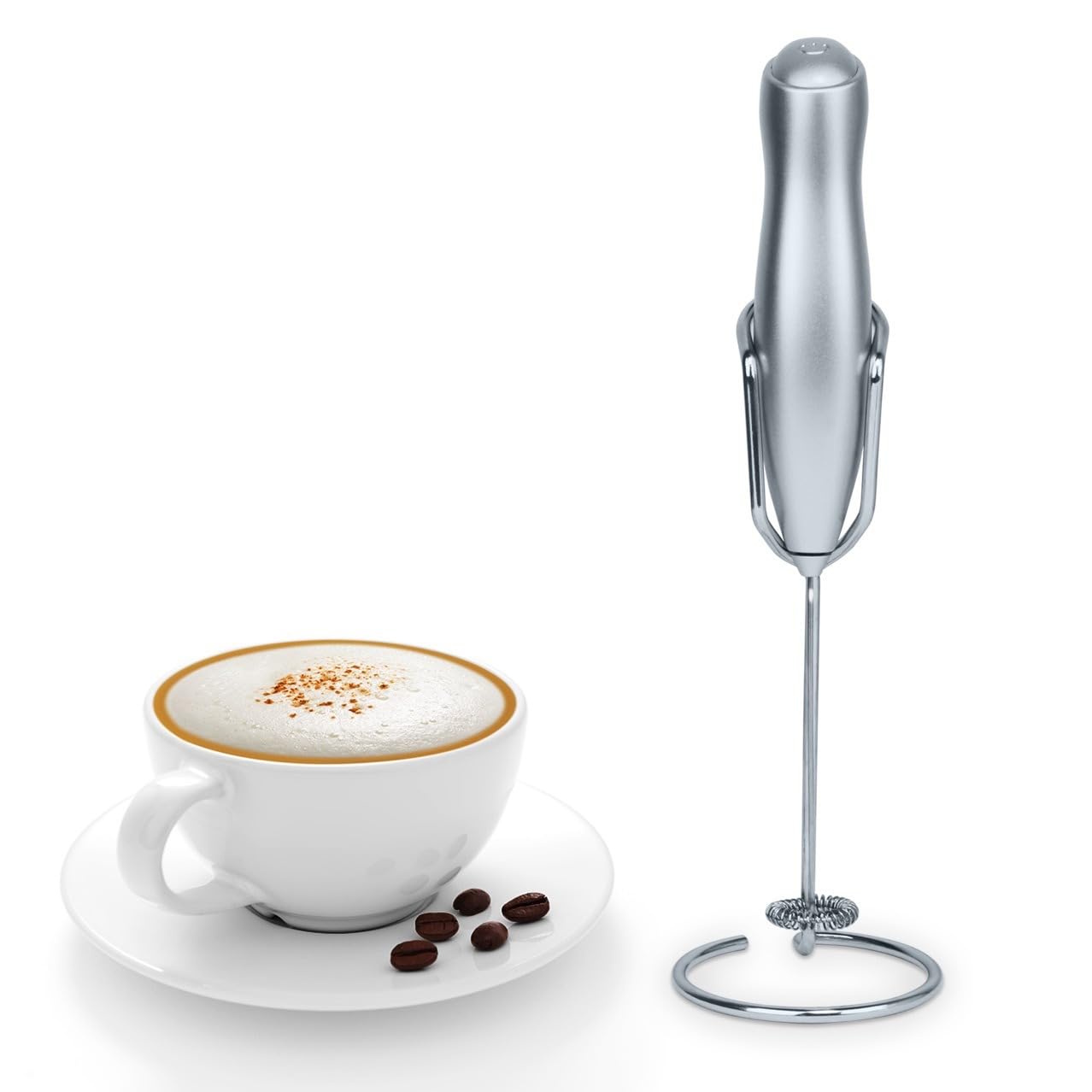 Taolivingmart Milk Frother Handheld For Coffee Electric Hand Blender, Mini Drink Mixer Whisk & Coffee Foamer Wand With Stand For Lattes, Cappuccino, Matcha And Hot Chocolate Kitchen s (Black)