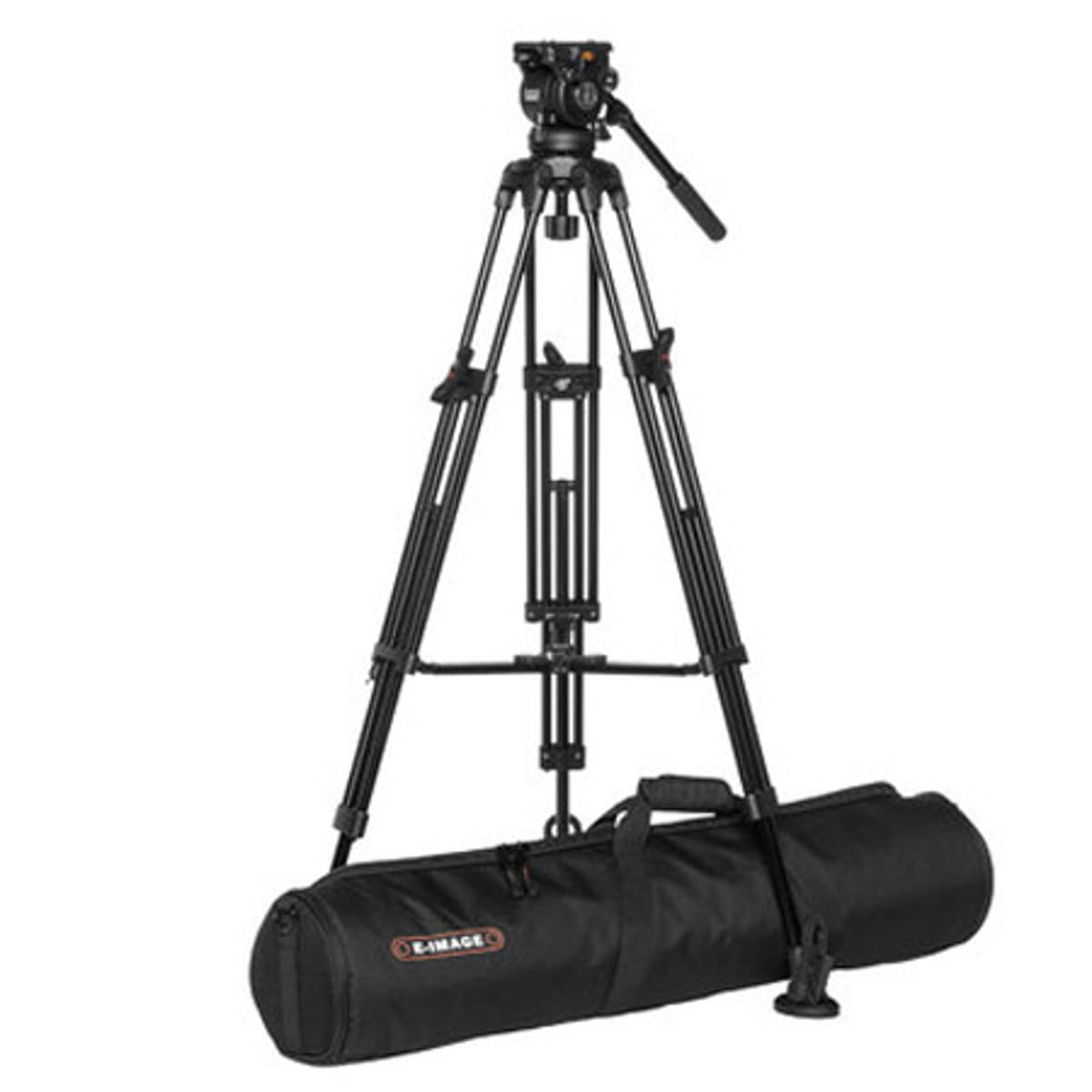 Ikan 2 Stage Aluminum Video Tripod W/ Gh05 Fluid Pan/Tilt Head, Maximum Height: 67″, 75Mm Bowl, Variable Tilt/Drag, 15.4Lb Capacity, Includes Padded Shoulder Bag (Eg05A2) - Black