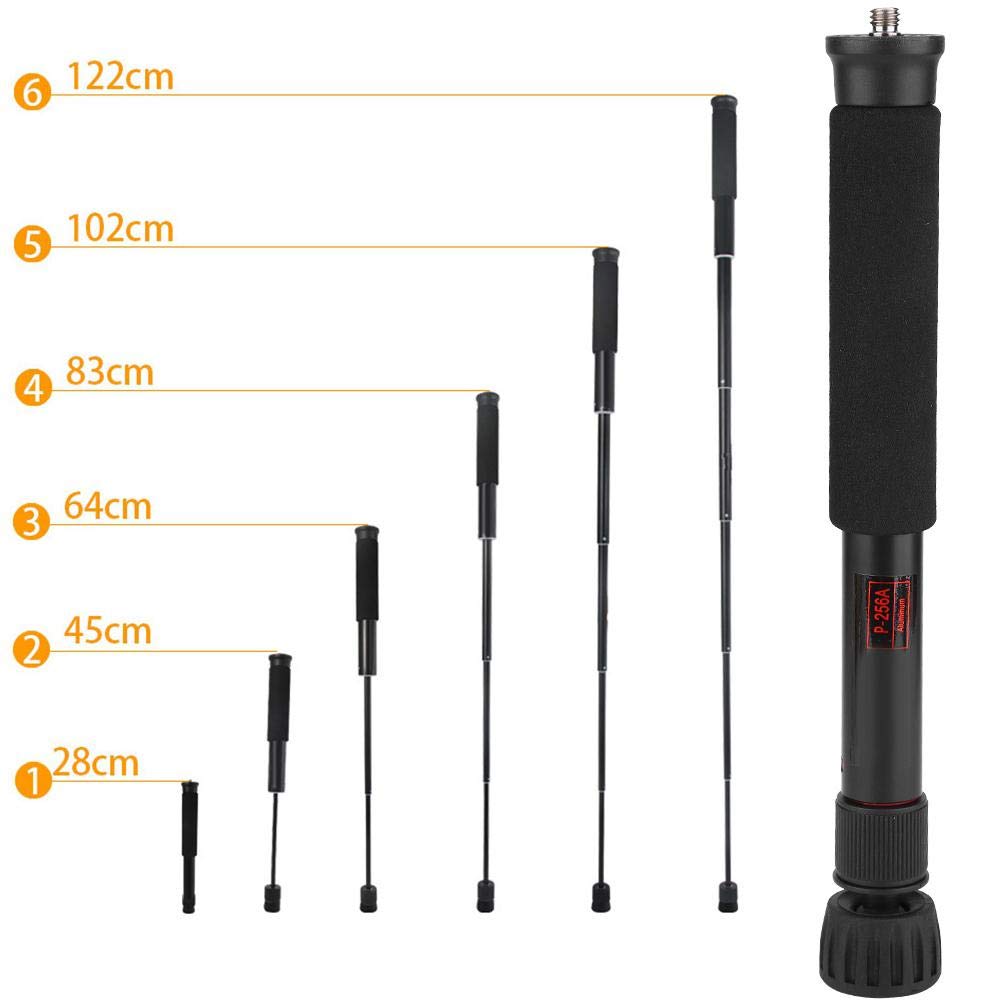 Ashata Mini Camera Monopod 48 Inch, Portable Adjustable Height Monopod Selfie Stick Mount Support Rod For Dslr Camera Mirrorless Camera, Flash, Mobile Phone(P-256A)