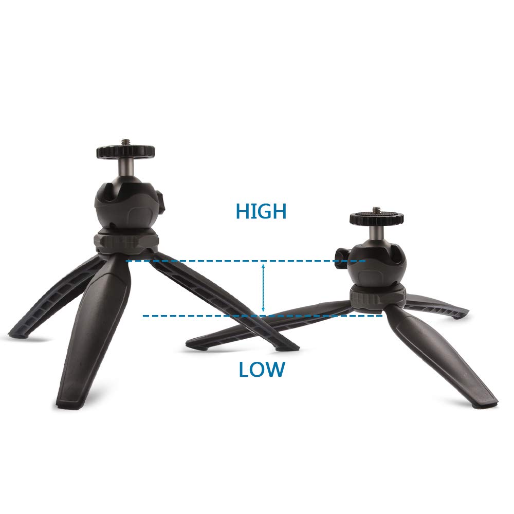 Focusfoto Fotga Desktop Mini Tripod Tabletop Stand Holder With Removable Ballhead, 2-Level Height Adjustable For Dslr Cameras Smartphone Video Taking Projector, Portable & Lightweight