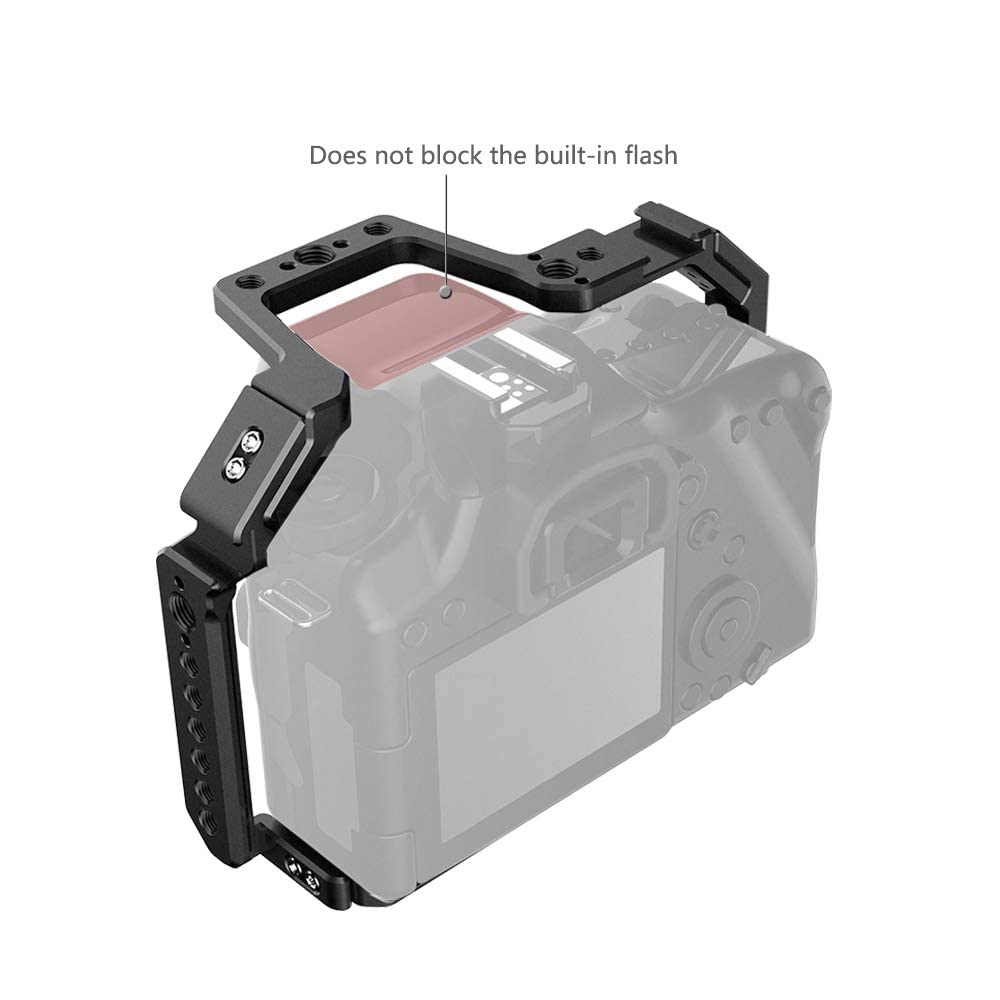 Niceyrig Camera Cage For Canon 80D 90D 70D, With Nato Rail Cold Shoe And 1/4 3/8 Locating Hole - 371