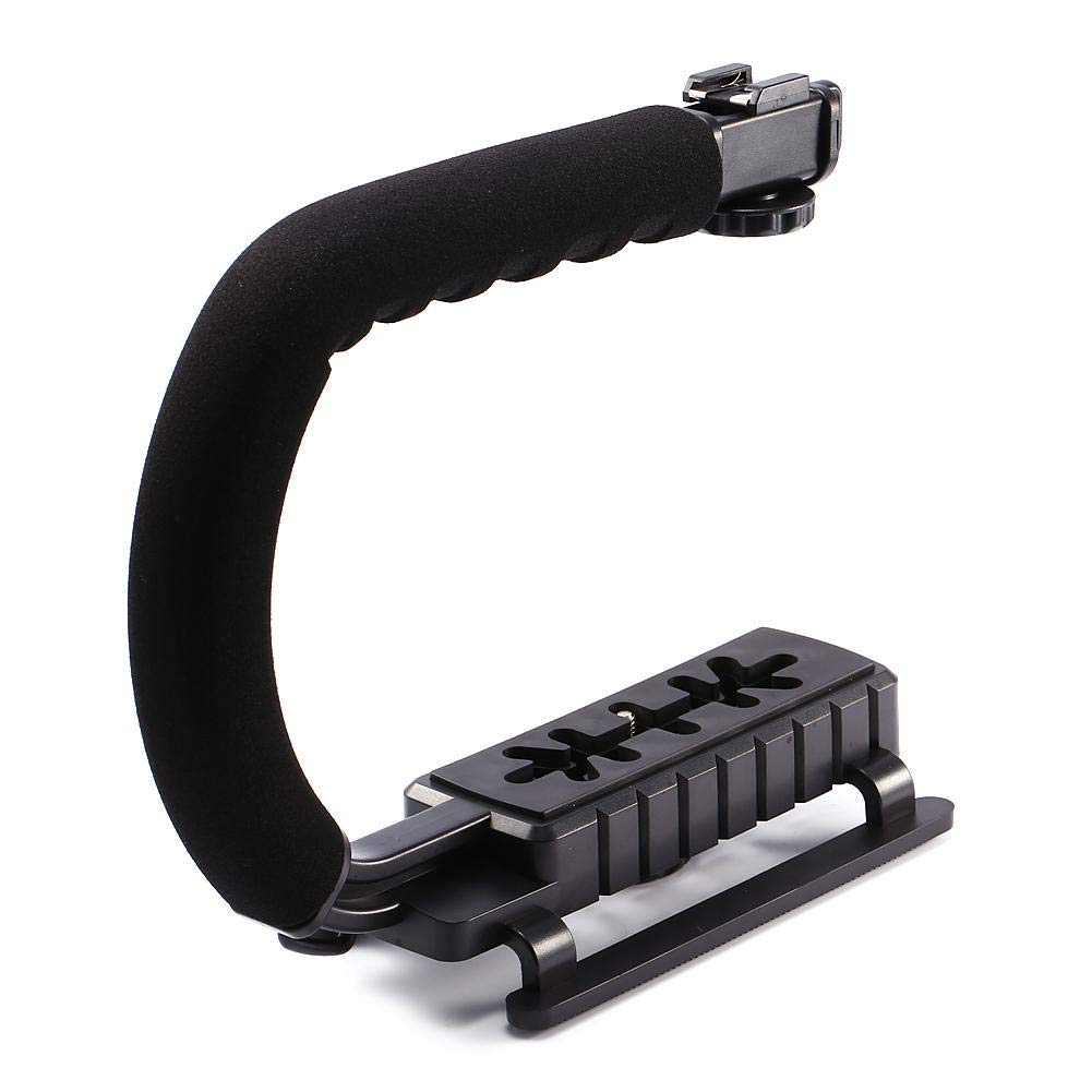 Greensen Video Stabilizing Handle Grip With Hot-Shoe Mount, Portable U-Grip Handheld Stabilizer For Dslr Camera Camcorder