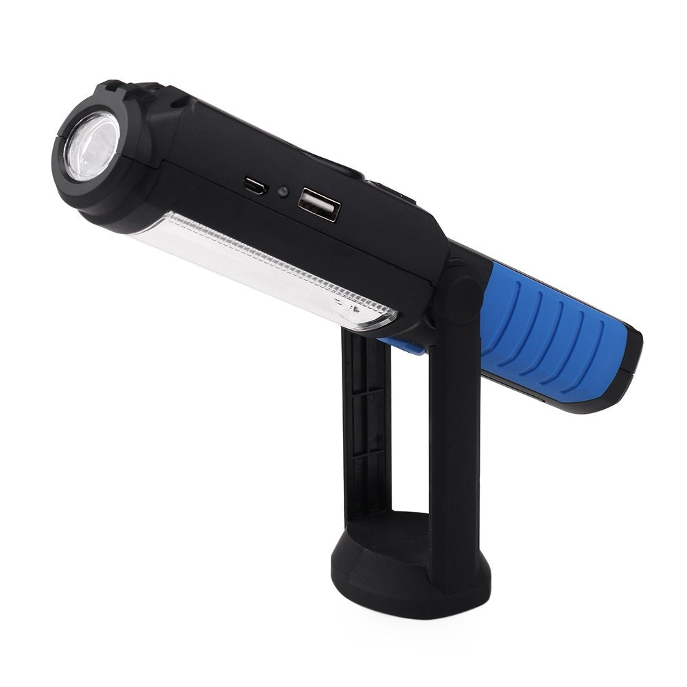 Sourcebuy Led Work Light With Magnetic Base Rechargeable Handheld Flashlight Led Torches Lamp Cob Cordless Inspection Lamp 2200Mah Battery For Outdoor Camping Hiking Garage Emergencies With Hanging Hook