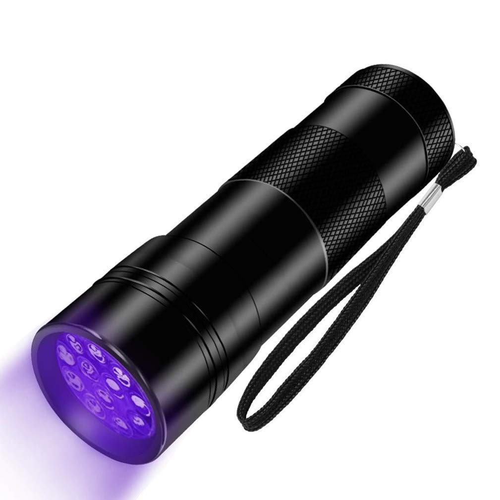 Wollcocer Black Light Uv Flashlight 12 Led 395Nm For Ultraviolet Blue Light Torch For Scorpions Dog Cat Pet Urine Detector Fluorescent Minerals