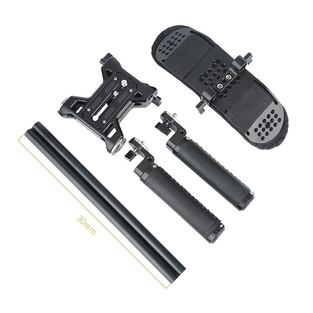 Niceyrig 15Mm Rod Rail Shoulder Rig Support System Applicable For Canon C300 C200 C100, Sony Fs7 Fs5 Fx9, Red Dsmc2 Cinema Camcorder And Dslr Camera, Rosette Mount Heavy Rig - 410
