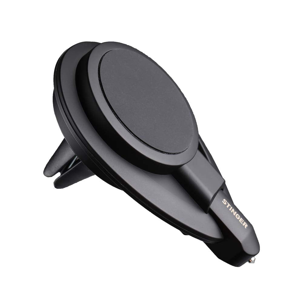 Ztylus Stinger Car Phone Holder With Emergency Escape Tool: Universal Air Vent Magnetic Cell Phone Mount Holder, Spring Loaded Window Breaker, Seat Belt Cutter, Cradle Stand Holder (Black)