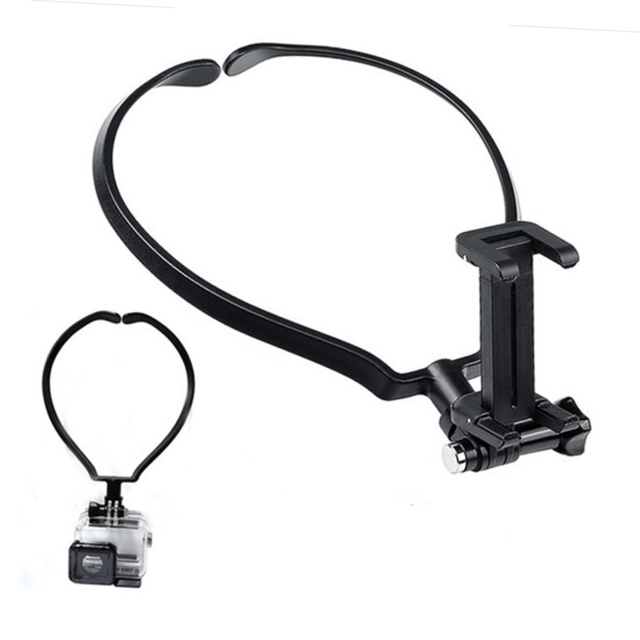Homsfou Collar Neck-Hanging Selfie Video Stabilizer Cell Phone Stand Selfie Neck Holder Mount For Neck Hanging Mobile Holder Hands Neck Mount Neck Hanging Stabilizer Abs
