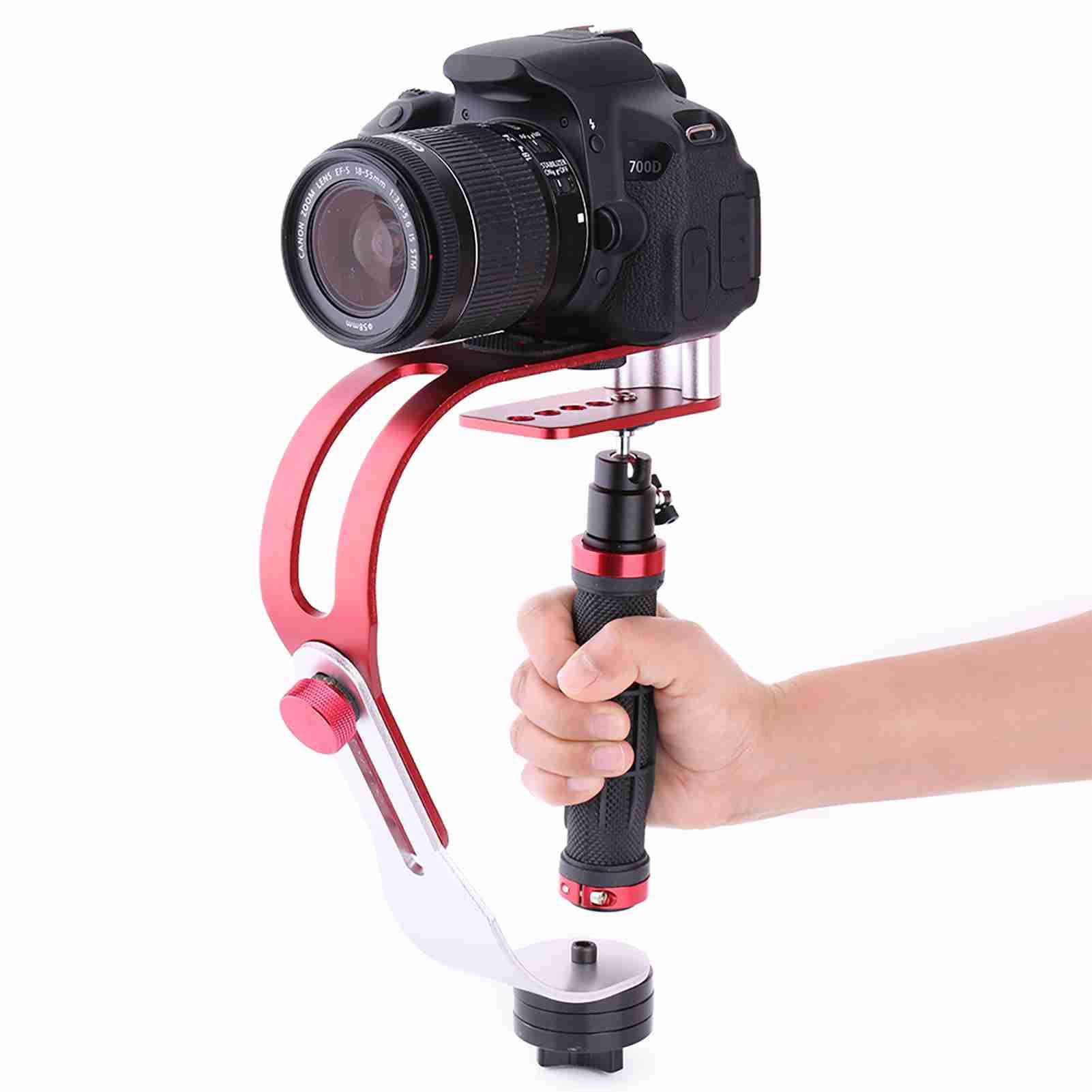 Gengutoo Professional Handheld Video Stabilizer Support Mount Holder Comfortable Grip For Dslr Camera Red
