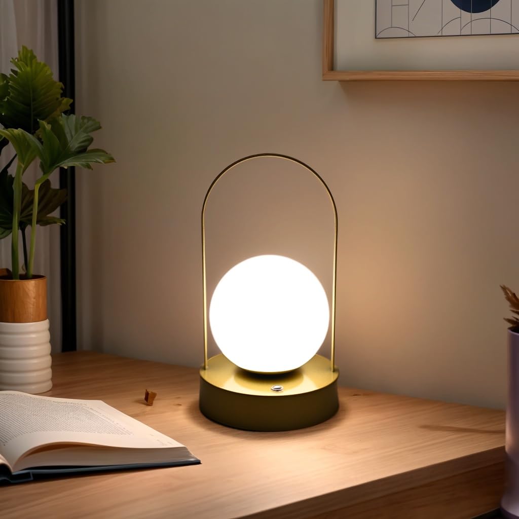 Sveudvdis Portable Table Lamp, Touch Lamp Dimmable Cordless Rechargeable Desk Lamp Bedside Lamp For 3-Mode Lighting Night Lamp Lantern For Home Bedroom