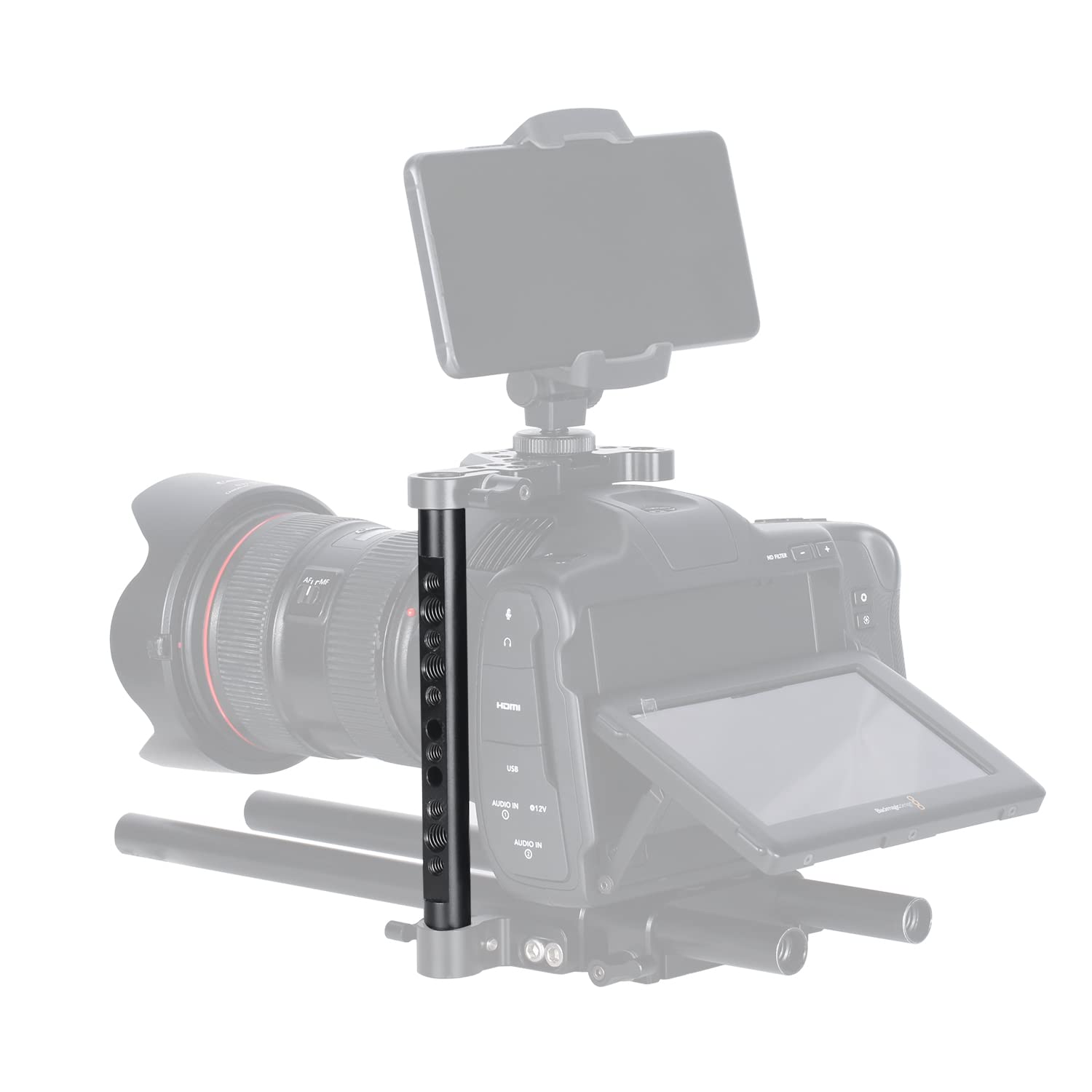 Niceyrig 6.2 Inch 15Mm Cheese Rod With 1/4 3/8 Locating Hole, M12 Inner Thread Aluminum Alloy 15Mm Rod Rail For Camera Cage Rig, Lens Support - 541