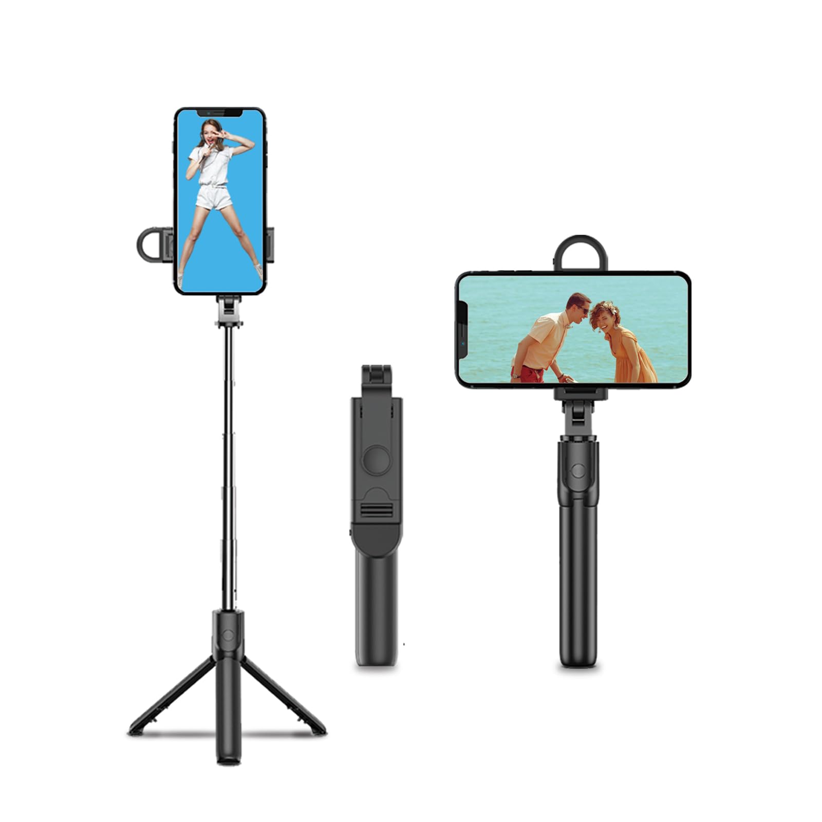 Boeica Phone Tripod & Selfie Stick, Extendable Cell Phone Tripod Stand With Wireless Remote, Mini Tripod Compatible With Iphone Android For Travel Group Selfie/Live Streaming/Video Recording (S05-S)