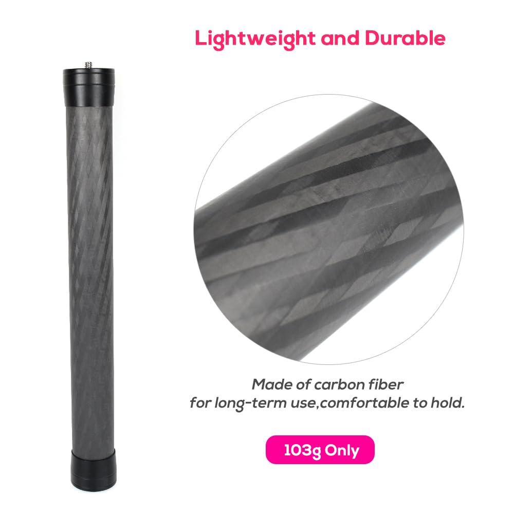 Eaxanpic Carbon Fiber Gimbal Extension Pole 13.4" Monopod Stick Rod For Dji Rs3 Mini/Rs3 Pro/Rs3/Rs2/Rsc2/Ronin S/Ronin Sc, Zhiyun Weebill S/Crane 2 3,Moza Feiyutech Stabilizer